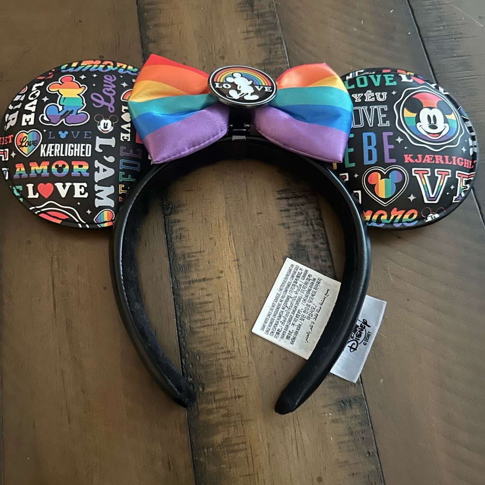 Disney Parks Mickey Mouse “Love” Ears Headband Pride Collection Disney Ears